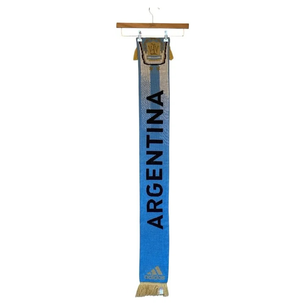 Argentina National Soccer Team Scarf Blue White Adidas Football 6x55